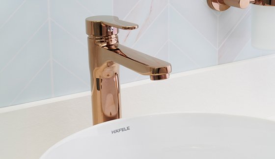 ROUNDY Parlak Rose Yüksek Lavabo Bataryası