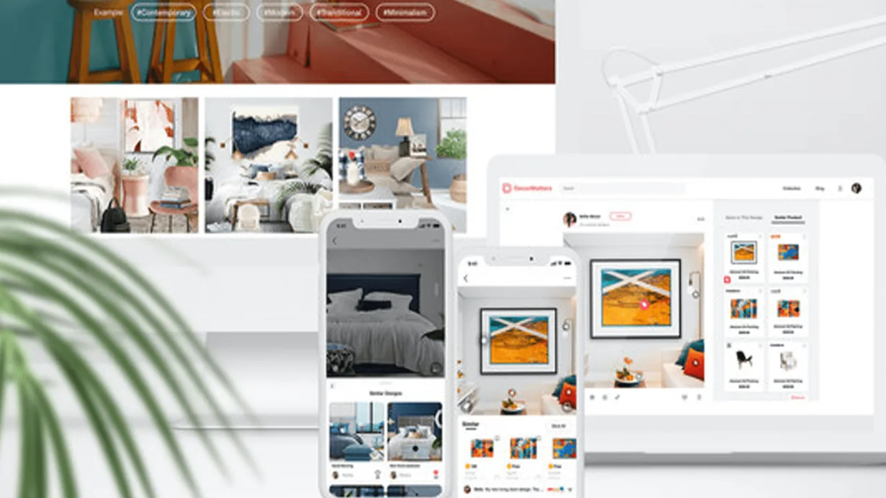 DecorMatters uygulamasının telefon ve tablet ekran görünümü